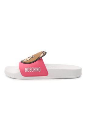 Детский шлепанцы MOSCHINO розового цвета по цене 12550 руб., арт. 70266/PVC/29-35 | Фото 2 Детский шлепанцы MOSCHINO розового цвета, арт. 70266/PVC/29-35 | Фото 2 (Материал внешний: Пластик, Резина; Материал внутренний: Текстиль)