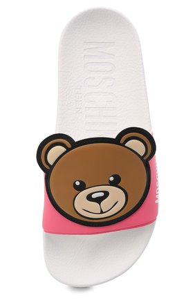 Детский шлепанцы MOSCHINO розового цвета, арт. 70266/PVC/29-35 | Фото 4 (Материал внутренний: Текстиль; Материал внешний: Пластик, Резина)