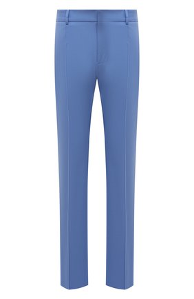 Мужские шерстяные брюки DOLCE & GABBANA голубого цвета, арт. GV55AT/FUBE7 | Фото 1 (Материал внешний: Шерсть; Длина (брюки, джинсы): Стандартные; Случай: Повседневный; Стили: Классический)