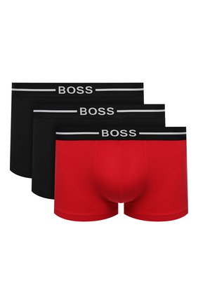 Мужские комплект из трех боксеров BOSS красного цвета, арт. 50460261 | Фото 1 (Материал внешний: Хлопок; Кросс-КТ: бельё; Мужское Кросс-КТ: Трусы)