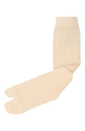 Мужские хлопковые носки MAISON MARGIELA кремвого цвета, арт. S30TL0032/S17943 | Фото 1 (Материал внешний: Хлопок; Кросс-КТ: бельё)