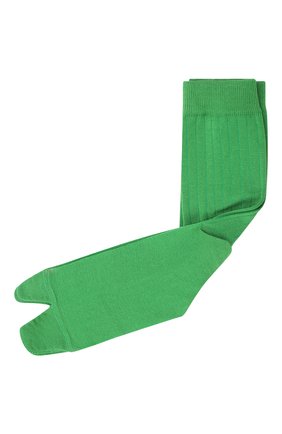 Мужские хлопковые носки MAISON MARGIELA зеленого цвета, арт. S50TL0028/S17868 | Фото 1 (Материал внешний: Хлопок; Кросс-КТ: бельё)