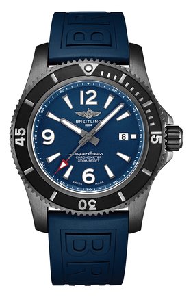 Мужские часы superocean automatic 46 blacksteel BREITLING бесцветного цвета, арт. M17368D71C1S2 | Фото 1 (Материал корпуса: Сталь; Цвет циферблата: Синий; Механизм: Автомат)