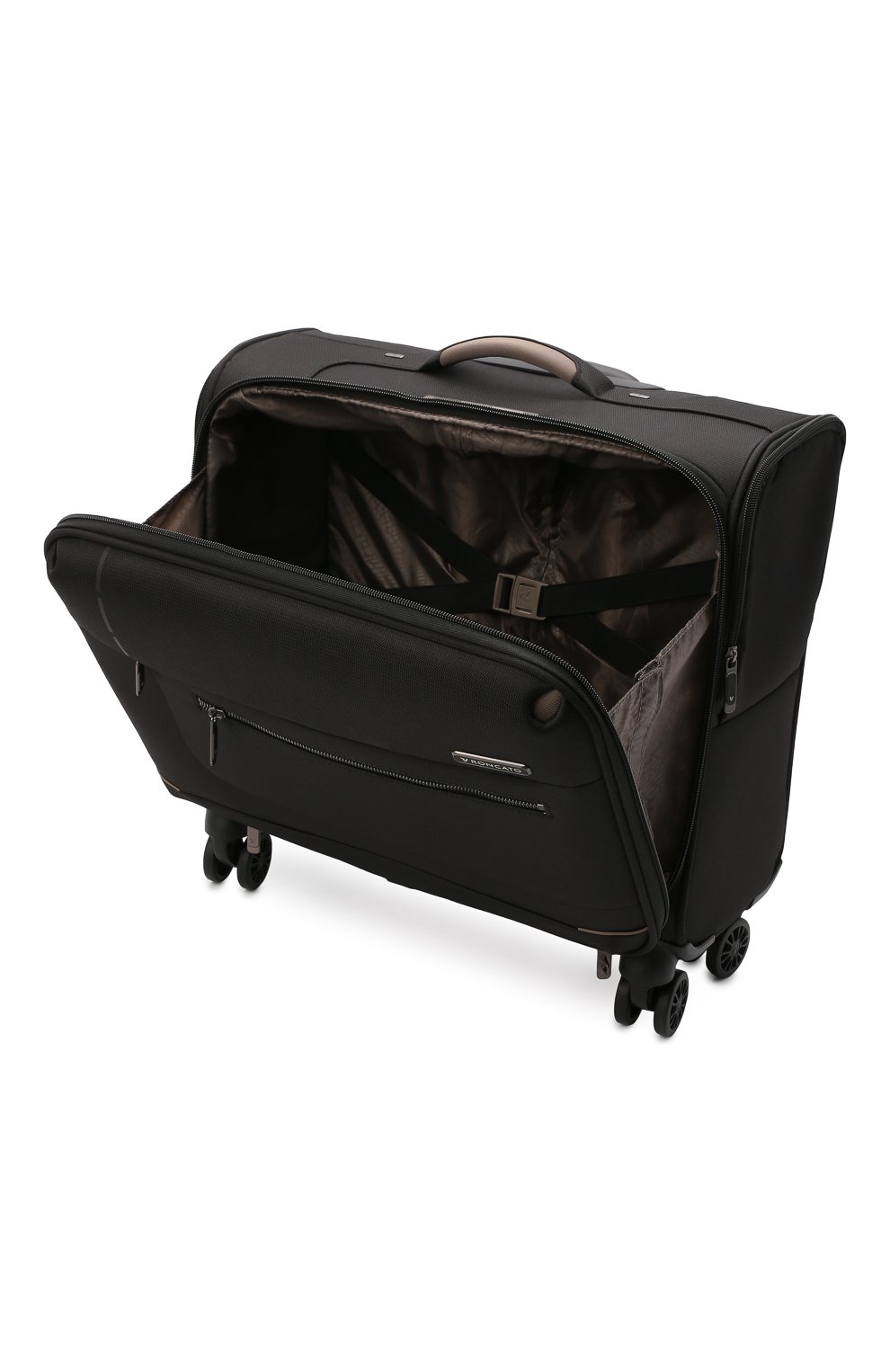 Женский дорожный чемодан sidetrack RONCATO черного цвета, арт. 41528401 | Фото 3 (Ремень/цепочка: На ремешке; Материал: Текстиль; Размер: large)