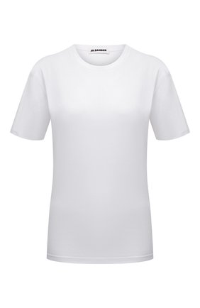 Женская хлопковая футболка JIL SANDER белого цвета, арт. JSCU705002-WU247608 | Фото 1 (Рукава: Короткие; Длина (для топов): Стандартные; Материал внешний: Хлопок; Стили: Спорт-шик; Принт: Без принта; Женское Кросс-КТ: Футболка-одежда)