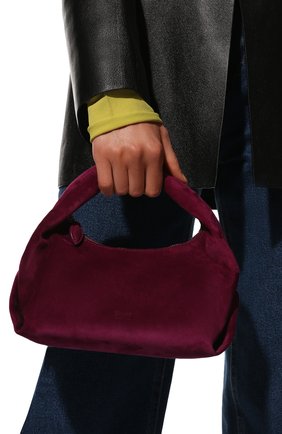 Женская сумка beatrice small KHAITE фиолетового цвета, арт. H6001-710/SMALL | Фото 2 (Размер: small; Материал: Натуральная кожа, Натуральная замша; Сумки-технические: Сумки top-handle)