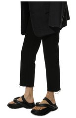 Женские кожаные сандалии JIL SANDER черного цвета, арт. JS36046A-15001 | Фото 3 (Подошва: Платформа; Материал внешний: Кожа; Каблук высота: Низкий; Материал внутренний: Натуральная кожа)