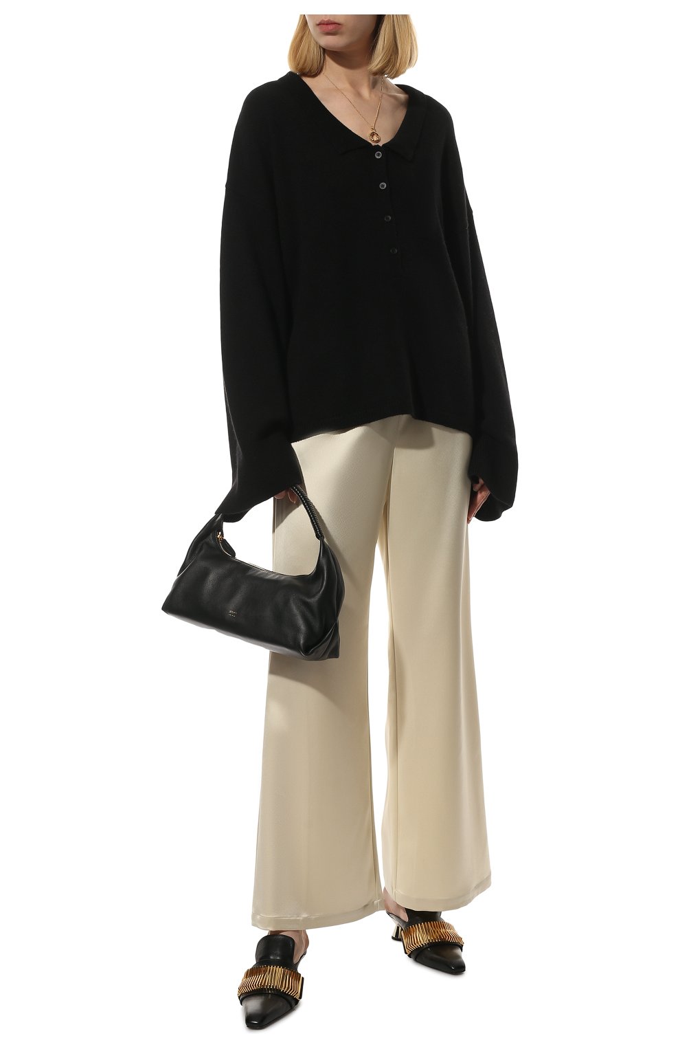 Женская сумка remi KHAITE черного цвета, арт. H6000-735/REMI | Фото 3 (Сумки-технические: Сумки top-handle; Размер: medium; Материал: Натуральная кожа)