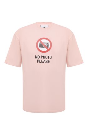 Мужская хлопковая футболка DIEGO VENTURINO светло-розового цвета, арт. SS22-DV TS0 NPPD | Фото 1 (Длина (для топов): Стандартные; Материал внешний: Хлопок; Рукава: Короткие; Принт: С принтом; Стили: Гранж)