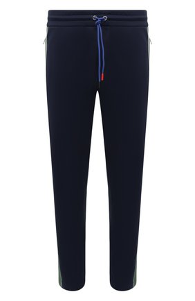 Мужские брюки MONCLER темно-синего цвета, арт. H1-091-8H000-06-899A0 | Фото 1 (Длина (брюки, джинсы): Стандартные; Материал внешний: Синтетический материал; Кросс-КТ: Спорт; Стили: Спорт-шик)