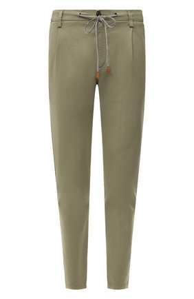Мужские хлопковые брюки ELEVENTY хаки цвета, арт. E70PANE02 TET0E029 | Фото 1 (Материал внешний: Хлопок; Длина (брюки, джинсы): Стандартные; Случай: Повседневный; Стили: Милитари)
