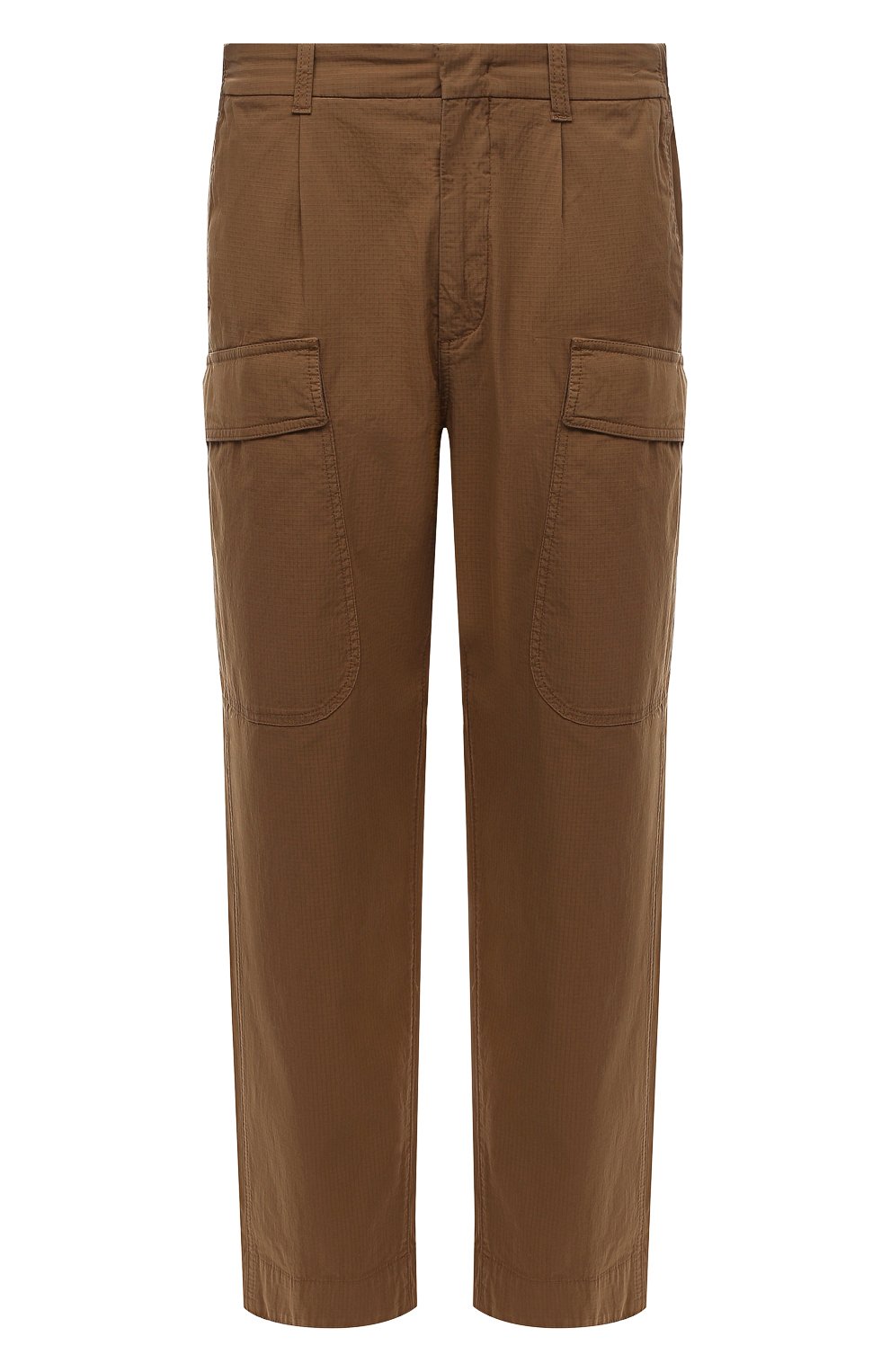 Мужские хлопковые брюки-карго Z ZEGNA коричневого цвета, арт. VZ158/ZZ305 | Фото 1 (Силуэт М (брюки): Карго; Случай: Повседневный; Материал внешний: Хлопок; Длина (брюки, джинсы): Укороченные; Стили: Кэжуэл)