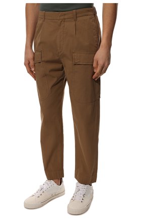 Мужские хлопковые брюки-карго Z ZEGNA коричневого цвета, арт. VZ158/ZZ305 | Фото 3 (Силуэт М (брюки): Карго; Случай: Повседневный; Материал внешний: Хлопок; Длина (брюки, джинсы): Укороченные; Стили: Кэжуэл)