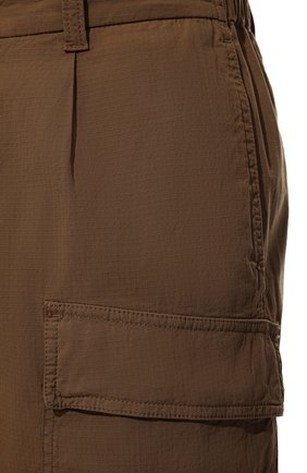 Мужские хлопковые брюки-карго Z ZEGNA коричневого цвета, арт. VZ158/ZZ305 | Фото 5 (Силуэт М (брюки): Карго; Случай: Повседневный; Материал внешний: Хлопок; Длина (брюки, джинсы): Укороченные; Стили: Кэжуэл)