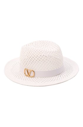 Женская соломенная шляпа VALENTINO белого цвета, арт. XW2HAA31/LRQ | Фото 1 (Материал: Растительное волокно)