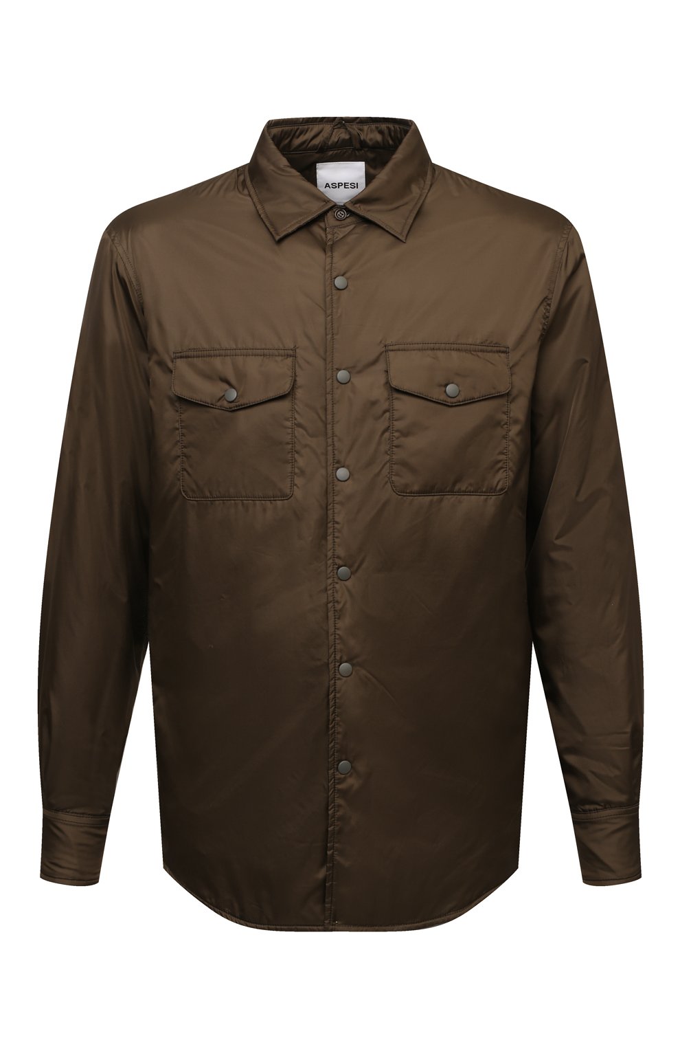 Мужская утепленная куртка-рубашка ASPESI хаки цвета, арт. S2 I I029 7961 | Фото 1 (Кросс-КТ: Куртка; Рукава: Длинные; Материал внешний: Синтетический материал; Мужское Кросс-КТ: утепленные куртки; Стили: Милитари, Кэжуэл; Материал подклада: Синтетический материал; Длина (верхняя одежда): Короткие)