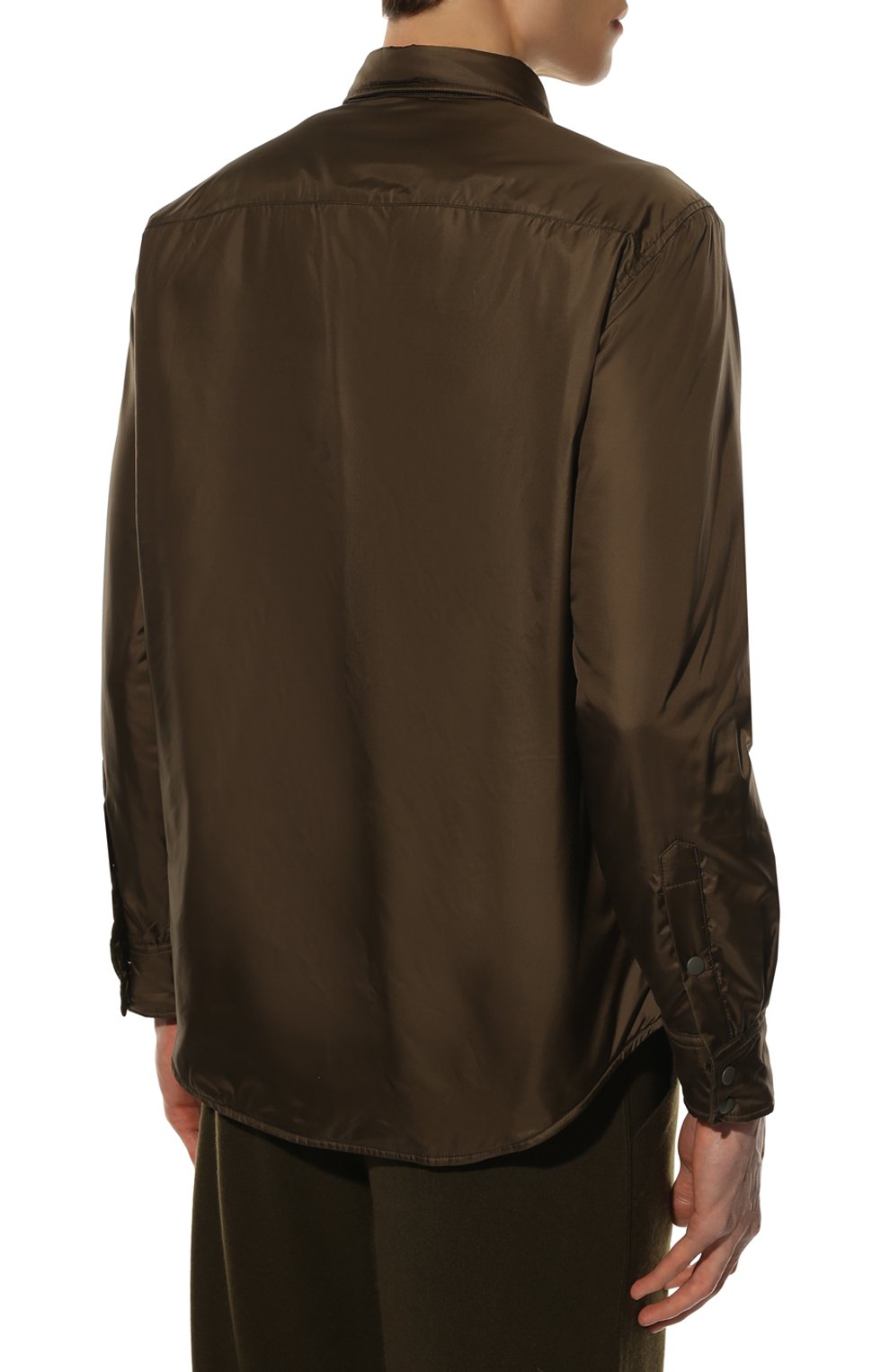 Мужская утепленная куртка-рубашка ASPESI хаки цвета, арт. S2 I I029 7961 | Фото 4 (Кросс-КТ: Куртка; Рукава: Длинные; Материал внешний: Синтетический материал; Мужское Кросс-КТ: утепленные куртки; Стили: Милитари, Кэжуэл; Материал подклада: Синтетический материал; Длина (верхняя одежда): Короткие)
