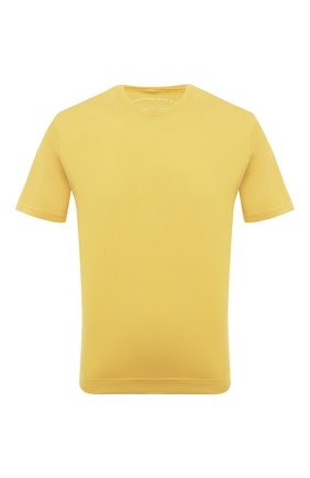 Мужская хлопковая футболка FEDELI желтого цвета, арт. 5UEF0103 | Фото 1 (Материал внешний: Хлопок; Рукава: Короткие; Длина (для топов): Стандартные; Принт: Без принта; Стили: Кэжуэл; Региональные ограничения белый список (Axapta Mercury): RU)