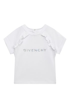 Детский хлопковая футболка GIVENCHY белого цвета, арт. H05211 | Фото 1 (Кросс-КТ НВ: Футболка)