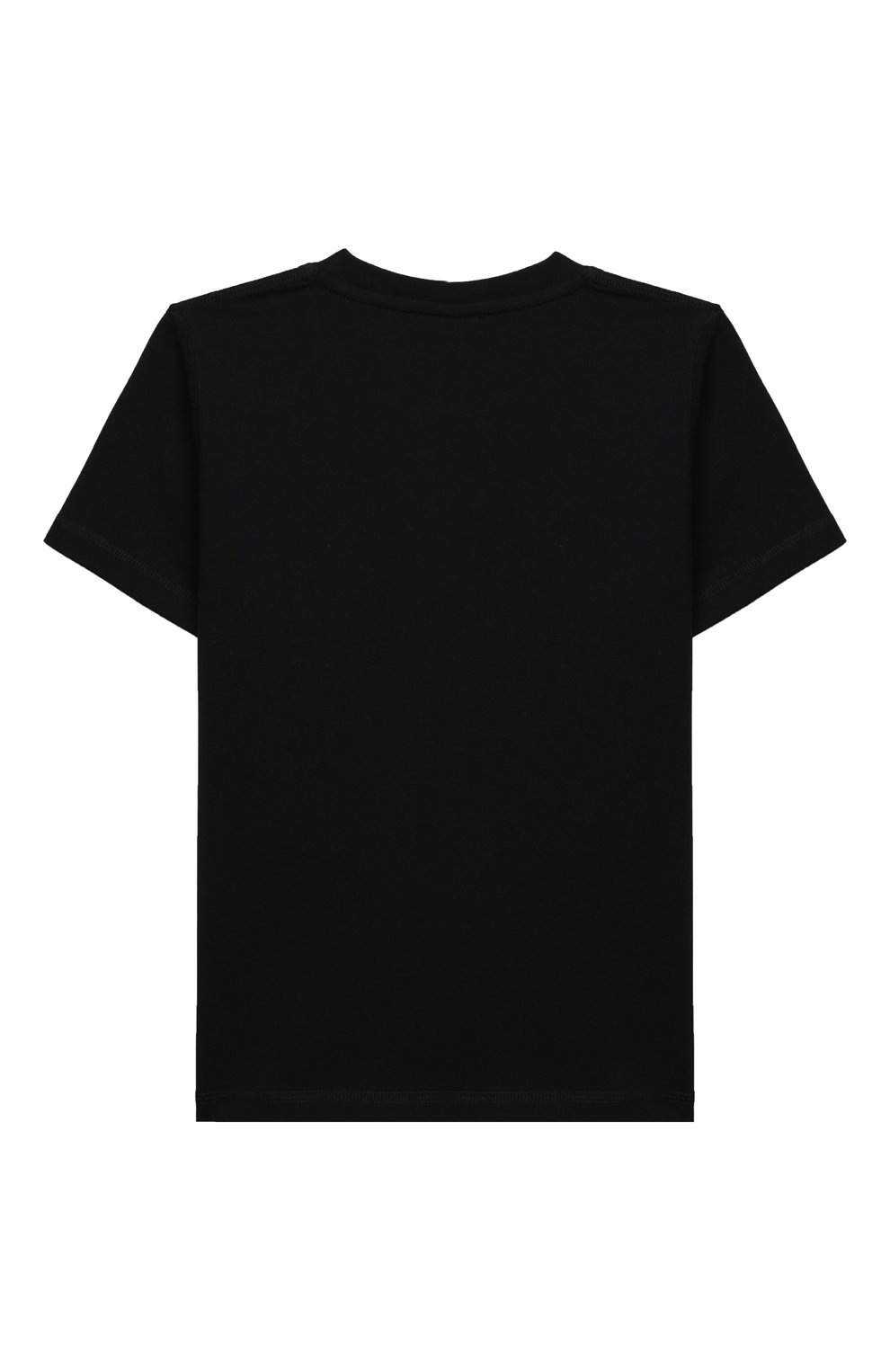 Детская хлопковая футболка MONCLER черного цвета, арт. H1-954-8C000-36-899M5/8-10A | Фото 2 (Рукава: Короткие; Материал внешний: Синтетический материал, Хлопок)