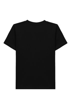 Детская футболка MONCLER черного цвета, арт. H1-954-8C000-36-899M5/8-10A | Фото 2 (Материал внешний: Хлопок, Синтетический материал; Рукава: Короткие)