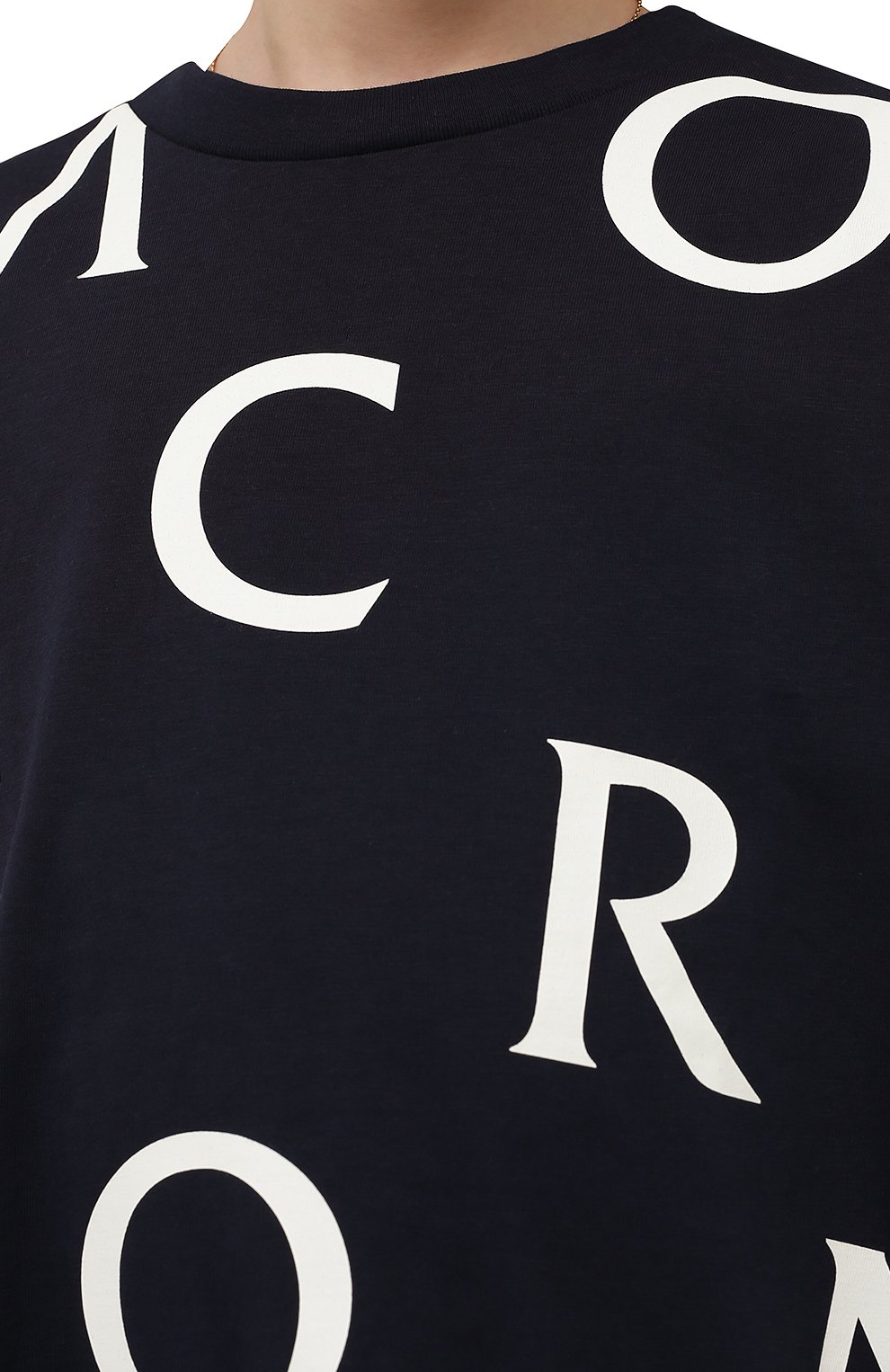 Д�етская хлопковая футболка MONCLER темно-синего цвета, арт. H1-954-8C000-12-83907/12-14A | Фото 5 (Рукава: Короткие; Материал внешний: Хлопок; Мальчики Кросс-КТ: Футболка-одежда)