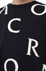 Детская хлопковая футболка MONCLER темно-синего цвета, арт. H1-954-8C000-12-83907/12-14A | Фото 5 (Рукава: Короткие; Материал внешний: Хлопок; Мальчики Кросс-КТ: Футболка-одежда)