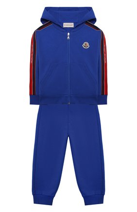 Детский комплект из толстовки и брюк MONCLER синего цвета по цене 28600 руб., арт. H1-951-8M000-03-809AC | Фото 1 Детский комплект из толстовки и брюк MONCLER синего цвета, арт. H1-951-8M000-03-809AC | Фото 1 (Кросс-КТ НВ: Костюм)