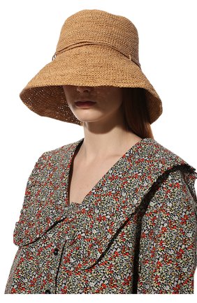 Женская шляпа SANS-ARCIDET темно-бежевого цвета, арт. FANY HAT MA S22/58 | Фото 2 (Материал: Растительное волокно)