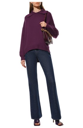 Женский кашемировый свитер FTC фиолетового цвета, арт. 850-0550 | Фото 2 (Рукава: Длинные; Длина (для топов): Удлиненные; Материал внешний: Шерсть, Кашемир; Женское Кросс-КТ: Свитер-одежда; Стили: Кэжуэл; Региональные ограничения белый список (Axapta Mercury): RU)