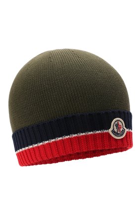 Детского хлопковая шапка MONCLER хаки цвета по цене 14900 руб., арт. H1-954-3B000-08-M1367 | Фото 1 Детского хлопковая шапка MONCLER хаки цвета, арт. H1-954-3B000-08-M1367 | Фото 1 (Материал: Хлопок, Текстиль)