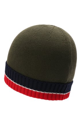 Детского хлопковая шапка MONCLER хаки цвета по цене 14900 руб., арт. H1-954-3B000-08-M1367 | Фото 2 Детского хлопковая шапка MONCLER хаки цвета, арт. H1-954-3B000-08-M1367 | Фото 2 (Материал: Хлопок, Текстиль)