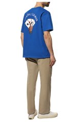 Мужская хлопковая футболка JUST DON синего цвета, арт. 32JUSM14 226326 | Фото 2 (Рукава: Короткие; Длина (для топов): Стандартные; Стили: Гранж; Принт: С принтом; Материал внешний: Хлопок)