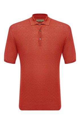 Мужское льняное поло CORNELIANI оранжевого цвета по цене 44350 руб., арт. 89M572-2125146/00 | Фото 1 Мужское льняное поло CORNELIANI оранжевого цвета, арт. 89M572-2125146/00 | Фото 1 (Длина (для топов): Стандартные; Рукава: Короткие; Материал внешний: Лен; Кросс-КТ: Трикотаж; Застежка: Пуговицы; Стили: Кэжуэл)