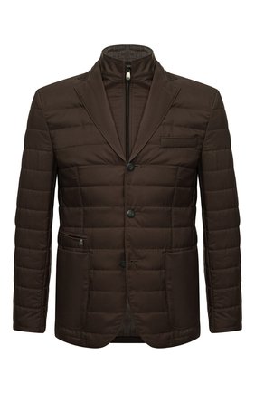 Мужская утепленная куртка CORNELIANI темно-коричневого цвета по цене 132500 руб., арт. 896S24-2113051/00 | Фото 1 Мужская утепленная куртка CORNELIANI темно-коричневого цвета, арт. 896S24-2113051/00 | Фото 1 (Материал подклада: Лен; Материал внешний: Синтетический материал; Длина (верхняя одежда): Короткие; Рукава: Длинные; Мужское Кросс-КТ: утепленные куртки; Кросс-КТ: Куртка; Стили: Кэжуэл)