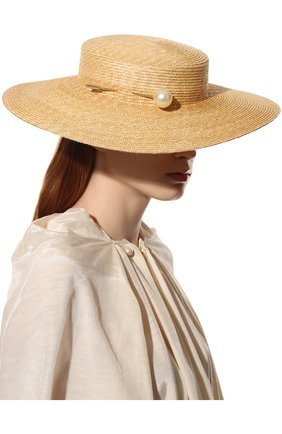 Женская шляпа INVERNI светло-бежевого цвета, арт. 4831 CC | Фото 2 (Материал: Растительное волокно)