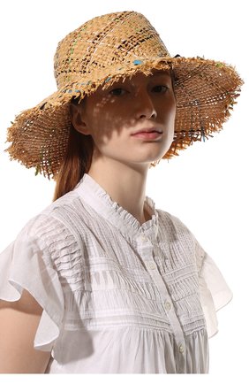 Женская шляпа INVERNI бежевого цвета, арт. 5411 CP | Фото 2 (Материал: Растительное волокно)