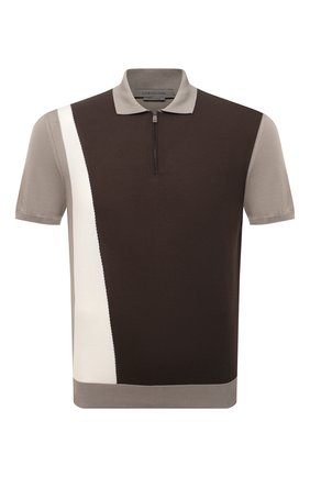 Мужское хлопковое поло CORNELIANI коричневого цвета по цене 58550 руб., арт. 89M566-2125156/00 | Фото 1 Мужское хлопковое поло CORNELIANI коричневого цвета, арт. 89M566-2125156/00 | Фото 1 (Рукава: Короткие; Материал внешний: Хлопок; Длина (для топов): Стандартные; Стили: Кэжуэл; Застежка: Молния; Кросс-КТ: Трикотаж)