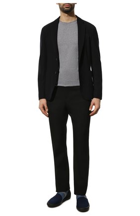 Мужские текстильные кеды GIORGIO ARMANI темно-синего цвета по цене 75200 руб., арт. X2Y006/XN153 | Фото 2 Мужские текстильные кеды GIORGIO ARMANI темно-синего цвета, арт. X2Y006/XN153 | Фото 2 (Материал внутренний: Натуральная кожа; Материал внешний: Текстиль; Подошва: Плоская; Материал утеплителя: Без утеплителя; Стили: Спорт)