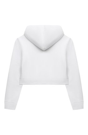 Детский укороченное худи BALMAIN белого цвета по цене 29950 руб., арт. 6Q4030 | Фото 2 Детский укороченное худи BALMAIN белого цвета, арт. 6Q4030 | Фото 2 (Материал внешний: Хлопок; Рукава: Длинные; Девочки Кросс-КТ: Худи-одежда; Ростовка одежда: 10 - 11 лет | 140 - 146см, 12 лет | 152 см, 13 - 15 лет | 158 см, 16 лет | 164 см, 8 лет | 128 см)