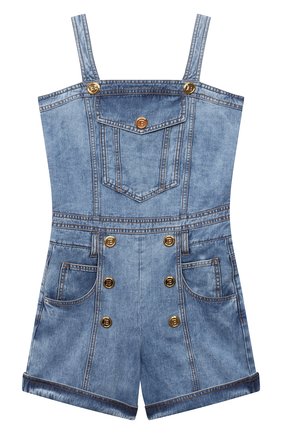 Детский джинсовый комбинезон BALMAIN голубого цвета по цене 79950 руб., арт. 6Q1272 | Фото 1 Детский джинсовый комбинезон BALMAIN голубого цвета, арт. 6Q1272 | Фото 1 (Рукава: Короткие; Материал внешний: Хлопок; Девочки Кросс-КТ: Комбинезон-одежда; Ростовка одежда: 10 - 11 лет | 140 - 146см, 12 лет | 152 см, 13 - 15 лет | 158 см, 16 лет | 164 см, 8 лет | 128 см)