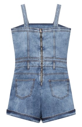 Детский джинсовый комбинезон BALMAIN голубого цвета по цене 79950 руб., арт. 6Q1272 | Фото 2 Детский джинсовый комбинезон BALMAIN голубого цвета, арт. 6Q1272 | Фото 2 (Рукава: Короткие; Материал внешний: Хлопок; Девочки Кросс-КТ: Комбинезон-одежда; Ростовка одежда: 10 - 11 лет | 140 - 146см, 12 лет | 152 см, 13 - 15 лет | 158 см, 16 лет | 164 см, 8 лет | 128 см)
