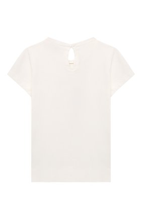 Детский хлопковая футболка MONNALISA белого цвета, арт. 399601 | Фото 2 (Кросс-КТ НВ: Футболка)