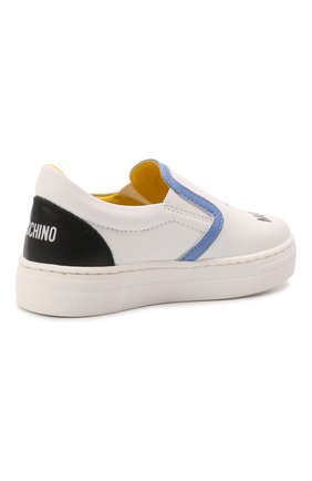 Мужского кожаные слипоны MOSCHINO белого цвета по цене 26700 руб., арт. 70307/KIPS/GINEV./KIPS/KIPS/18-27 | Фото 3 Мужского кожаные слипоны MOSCHINO белого цвета, арт. 70307/KIPS/GINEV./KIPS/KIPS/18-27 | Фото 3