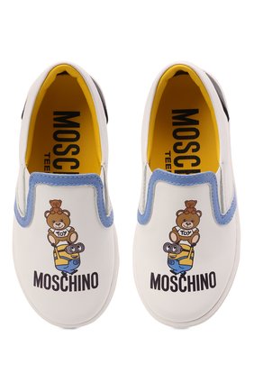 Мужского кожаные слипоны MOSCHINO белого цвета по цене 26700 руб., арт. 70307/KIPS/GINEV./KIPS/KIPS/18-27 | Фото 4 Мужского кожаные слипоны MOSCHINO белого цвета, арт. 70307/KIPS/GINEV./KIPS/KIPS/18-27 | Фото 4