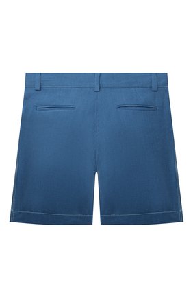 Детские льняные шорты LORO PIANA синего цвета по цене 31800 руб., арт. FAM3627 | Фото 2 Детские льняные шорты LORO PIANA синего цвета, арт. FAM3627 | Фото 2 (Материал внешний: Лен)