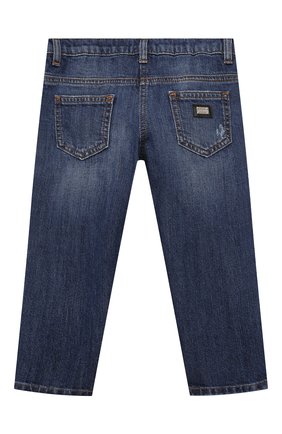 Детские джинсы DOLCE & GABBANA темно-синего цвета, арт. L22F43/LDA27 | Фото 2 (Детали: На резинке)