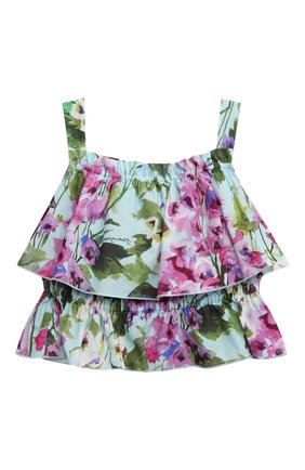 Детский хлопковый топ DOLCE & GABBANA голубого цвета по цене 29700 руб., арт. L21N55/HS5MG | Фото 2 Детский хлопковый топ DOLCE & GABBANA голубого цвета, арт. L21N55/HS5MG | Фото 2 (Кросс-КТ НВ: Топ)