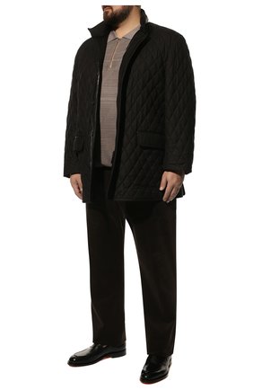 Мужская утепленная куртка BRIONI черного цвета, арт. SFPM0L/P0410 | Фото 2 (Длина (верхняя одежда): До середины бедра; Рукава: Длинные; Материал подклада: Хлопок; Материал внешний: Шелк; Кросс-КТ: Куртка; Мужское Кросс-КТ: утепленные куртки; Стили: Классический; Big sizes: Big Sizes)