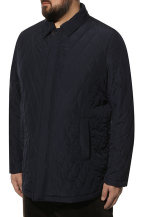 Мужская утепленная куртка CANALI темно-синего цвета, арт. 020318P/SG01121/58-68 | Фото 3 (Кросс-КТ: Куртка; Big sizes: Big Sizes; Рукава: Длинные; Длина (верхняя одежда): До середины бедра; Материал внешний: Синтетический материал; Мужское Кросс-КТ: утепленные куртки; Стили: Классический; Материал подклада: Синтетический материал)